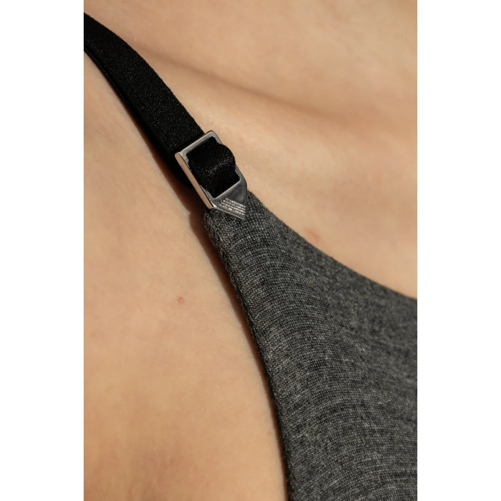The Attico Jurk met open rug Gray Dames