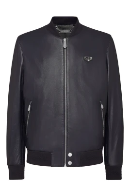 Leather Bomber LS Iconic Plein