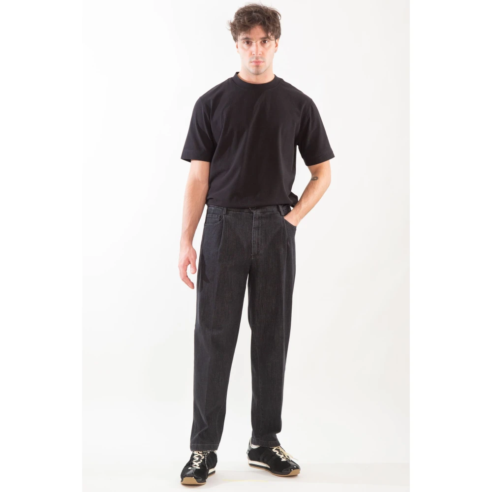Circolo 1901 Zachte Cashmere Touch Jersey Tee in Zwart Black Heren