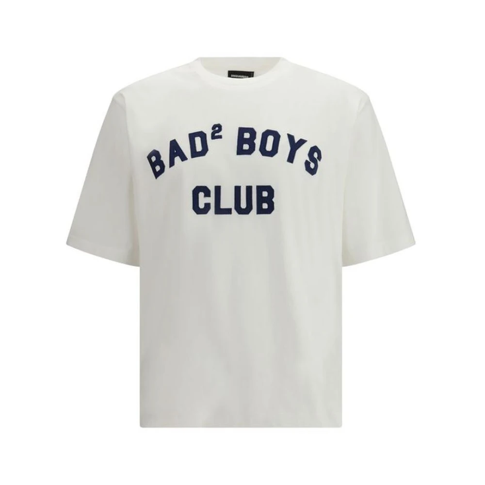 Dsquared2 Men's White T-Shirts, L, Classic Cotton Crewneck T-Shirt