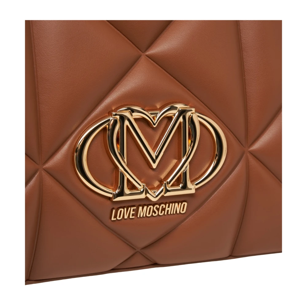 Love Moschino Bruine Gewatteerde Schoudertas Brown Dames