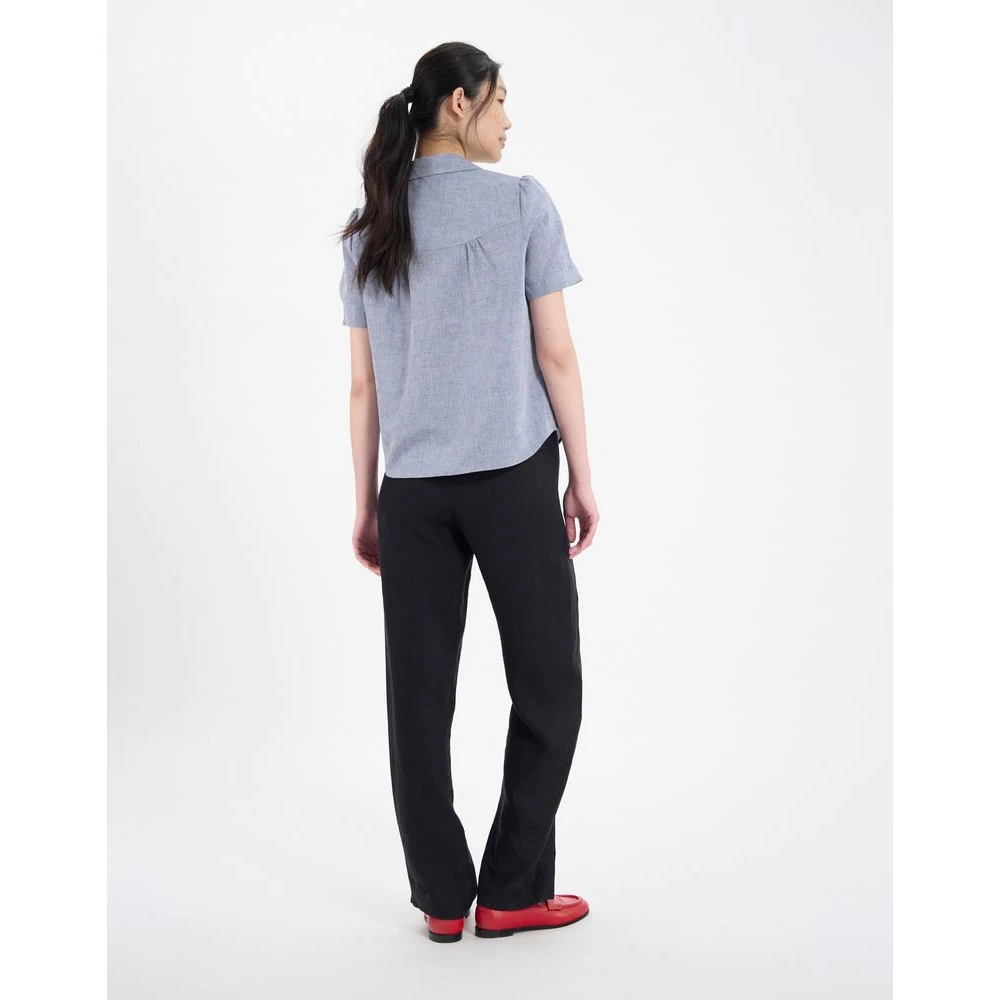 Ines De La Fressange Paris Constance linnen overhemd Blue Dames