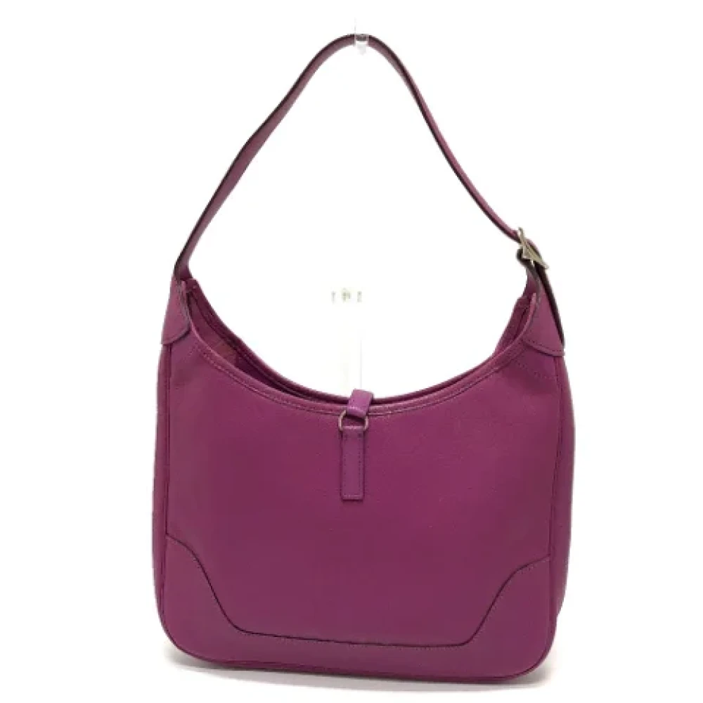 Hermès Vintage Pre-owned Leather shoulder-bags Purple Dames
