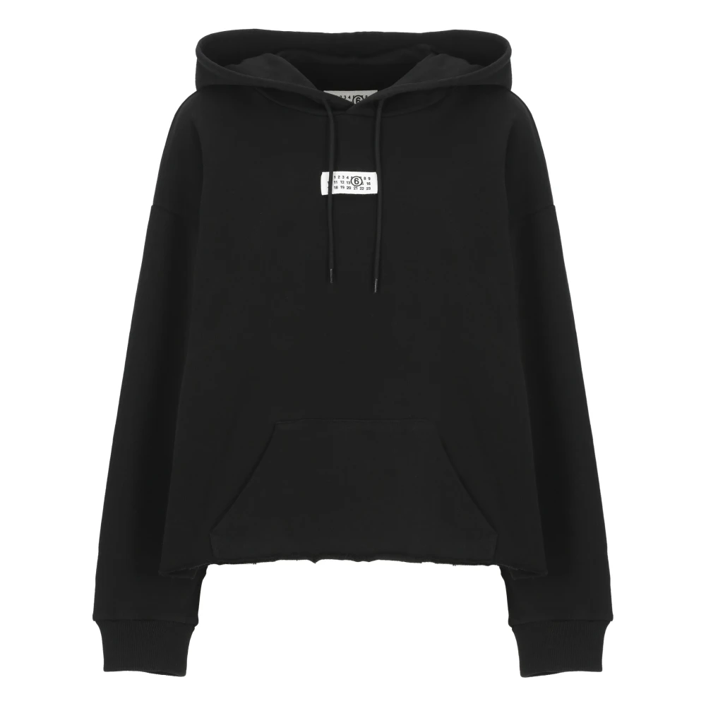 Mm6 Maison Margiela Damen Schwarz Sweatshirts & Hoodies, K, Sgröße: