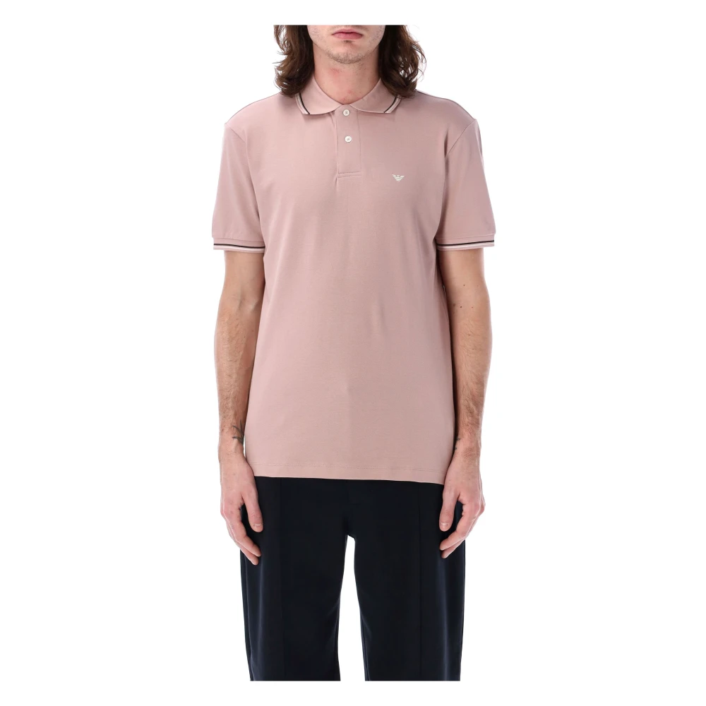 Emporio Armani Klassieke Polo Shirt voor Mannen Pink Heren