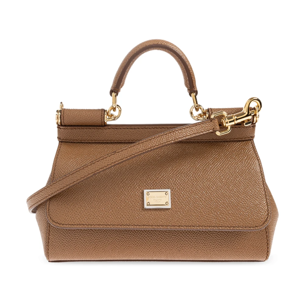 Dolce & Gabbana Women's Brown Handbags, One Size, Handbag Sicily Small