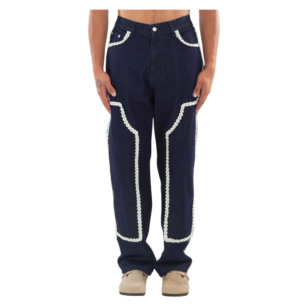 Arte Antwerp Blauwe Bloem Trim Werkbroek Blue Heren