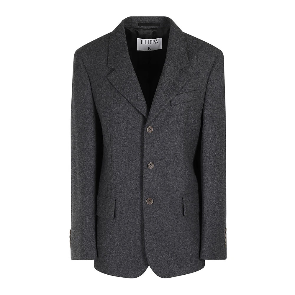 Filippa K Getailleerde Flanellen Blazer Gray Dames