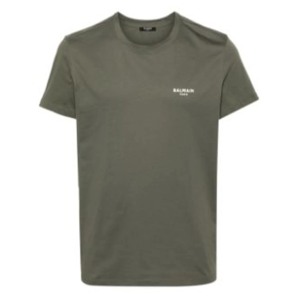 Balmain Losvallend T-shirt met Ronde Hals Green Heren