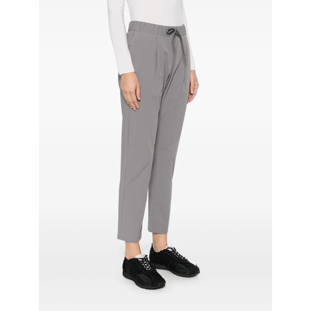 Herno Grijze Tapered Track Pants met Plooi Gray Dames