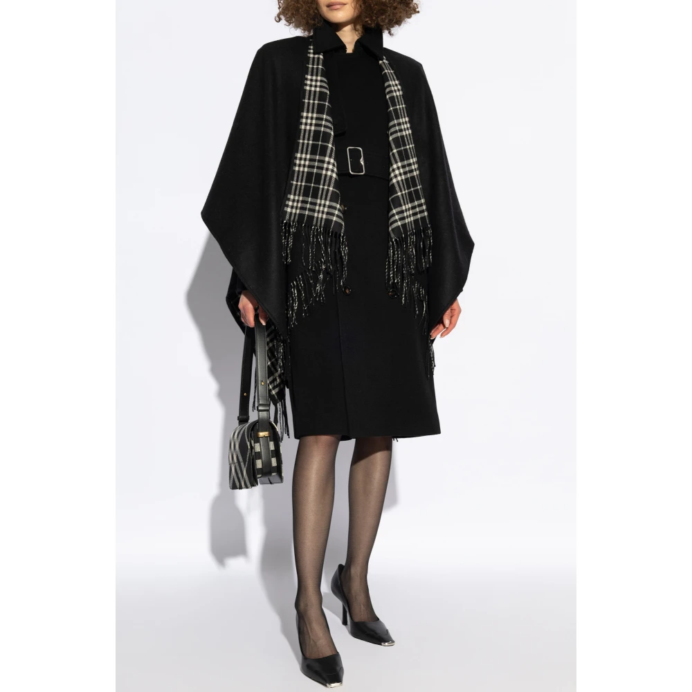 Burberry Wollen Poncho Black Dames