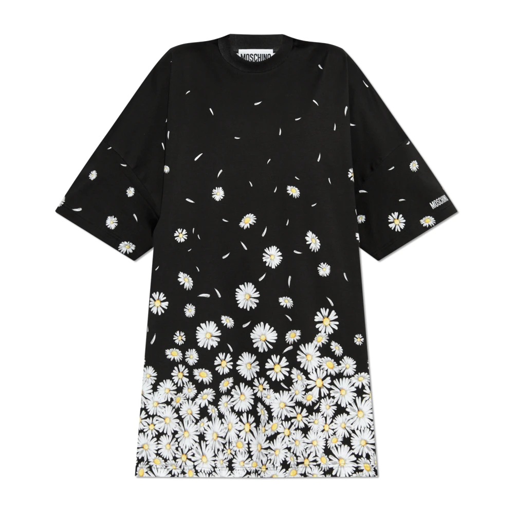 Moschino Jurk met bloemenpatroon Black Dames