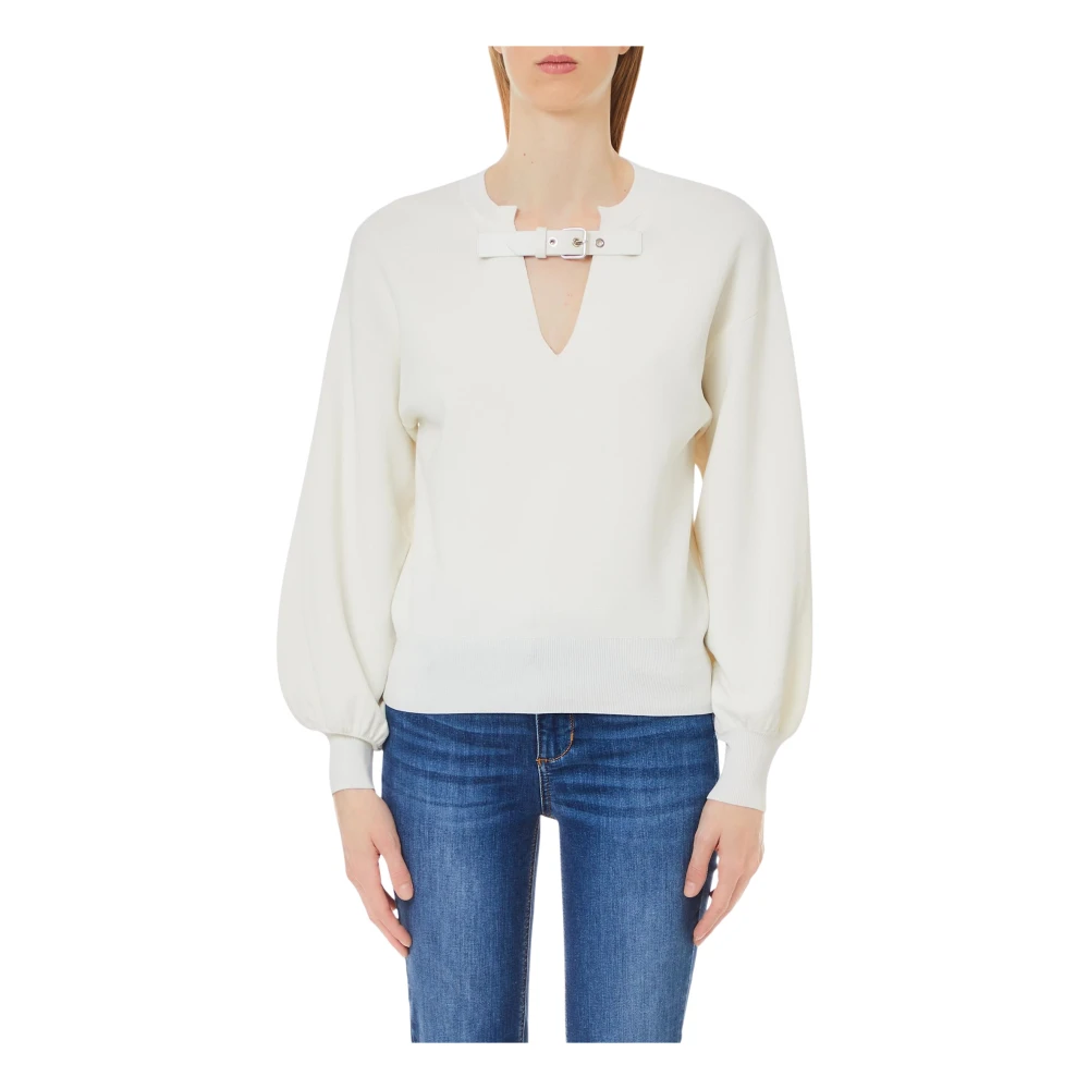 Liu Jo Gesloten Gebreide Trui White Dames