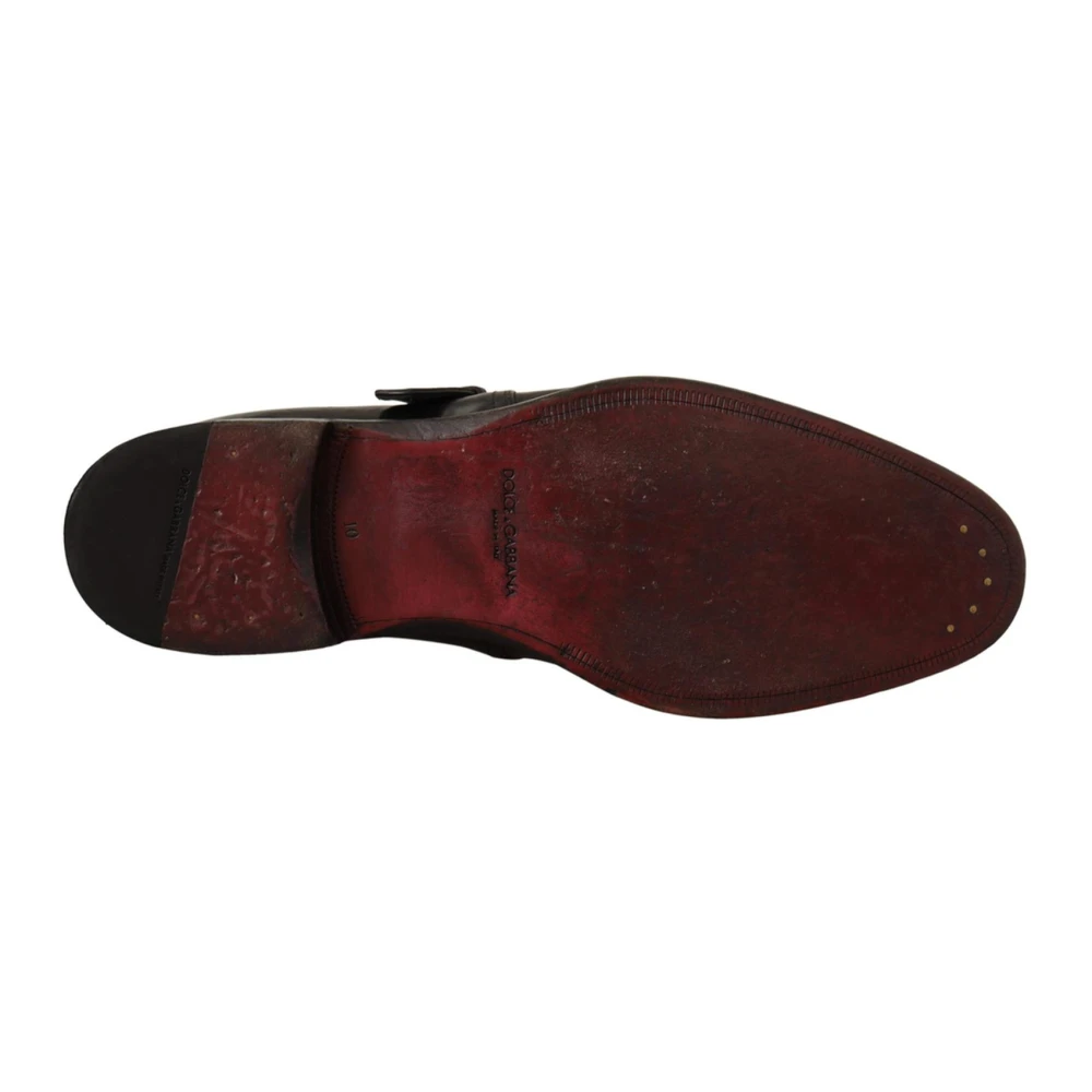 Dolce & Gabbana Vintage Leren Veterschoenen met Monniksband Black Heren