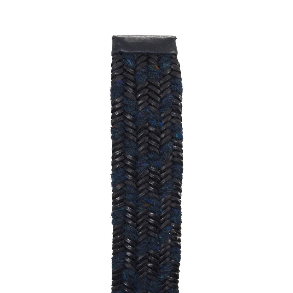 Orciani Blauwe Gevlochten Riem Stijlvolle Gesp Blue Heren
