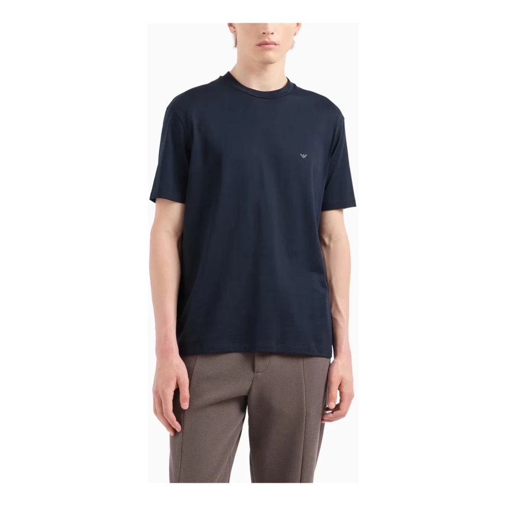 Emporio Armani Stijlvolle T-shirts en Polos met Adelaar Blue Heren