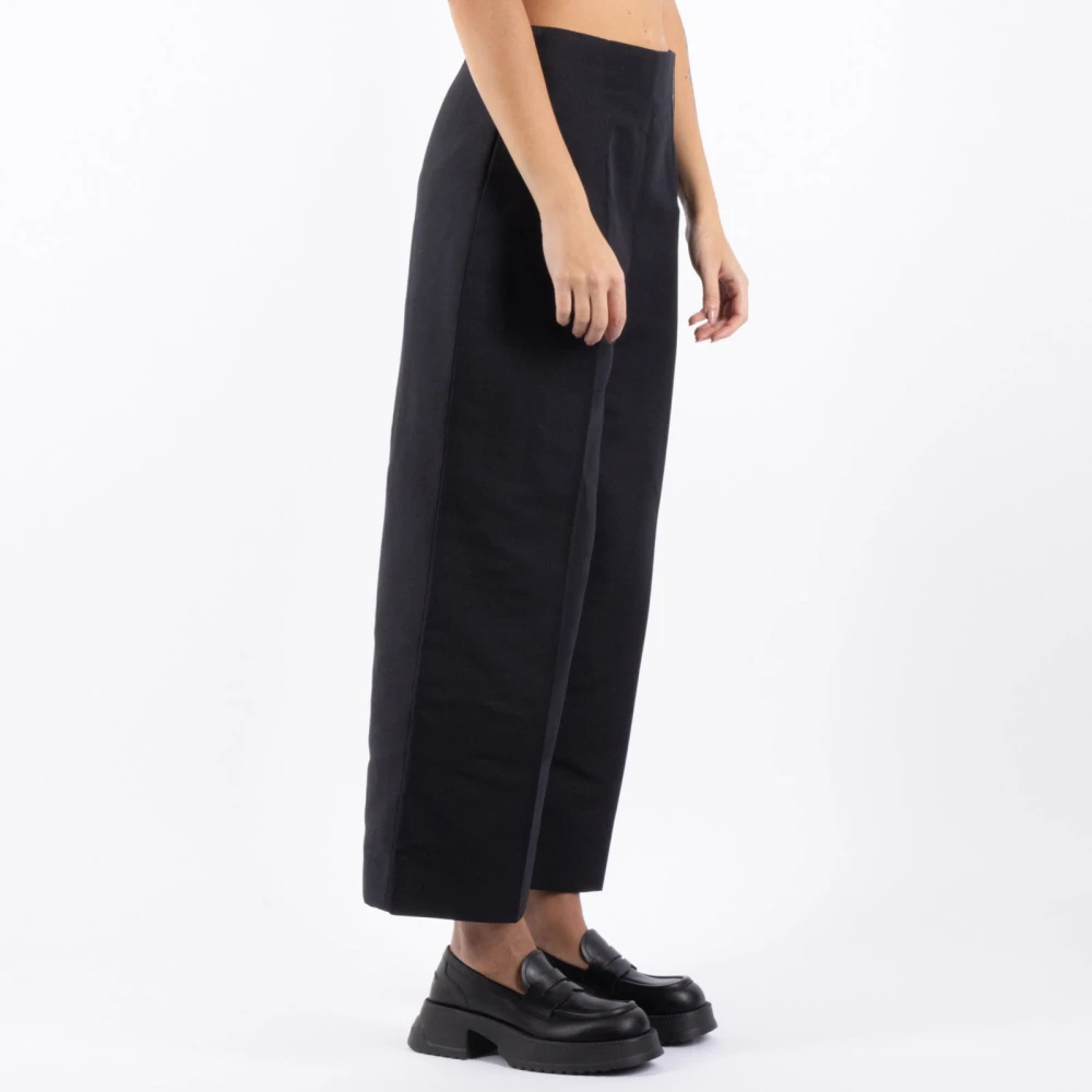 Marni Zwarte Katoenen Cady Broek Black Dames
