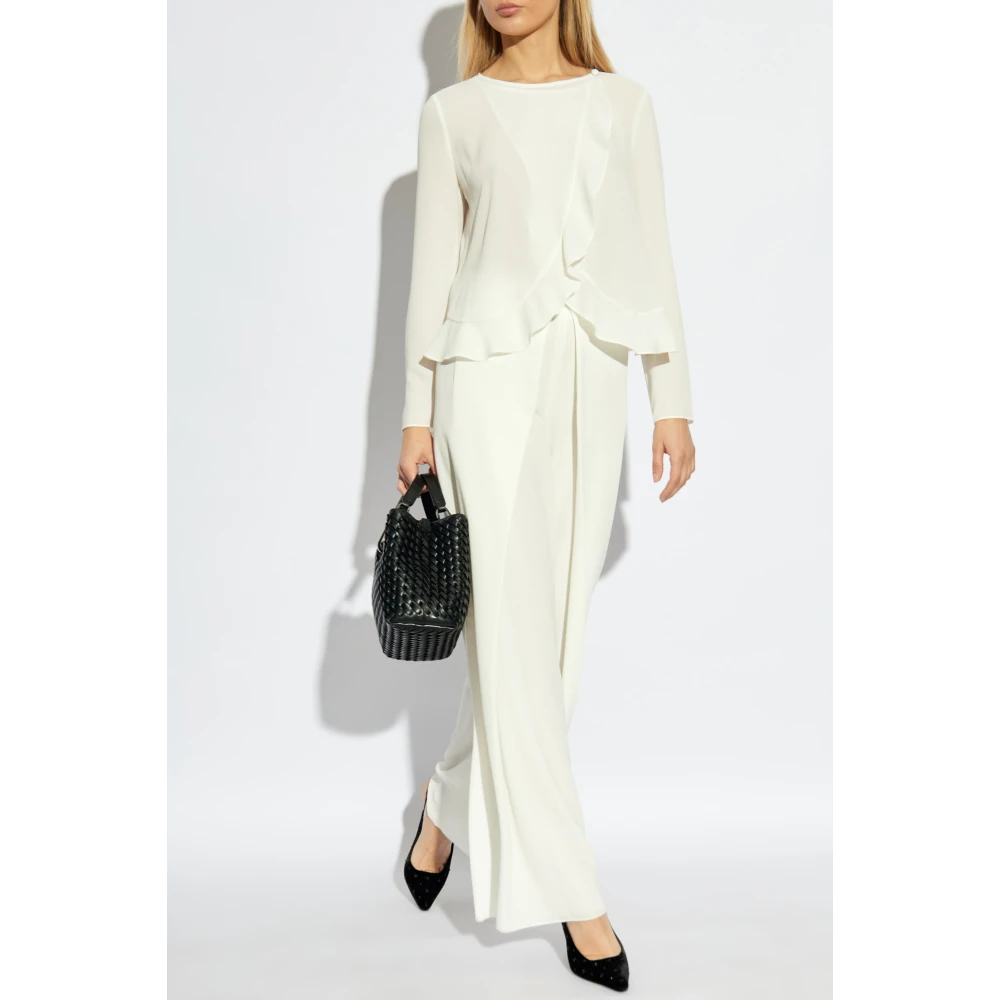 Emporio Armani Top met ruche White Dames