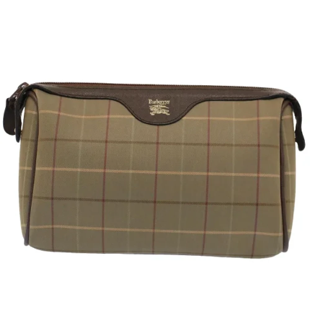 Burberry Vintage Pre-owned Polyester clutches Green Dames