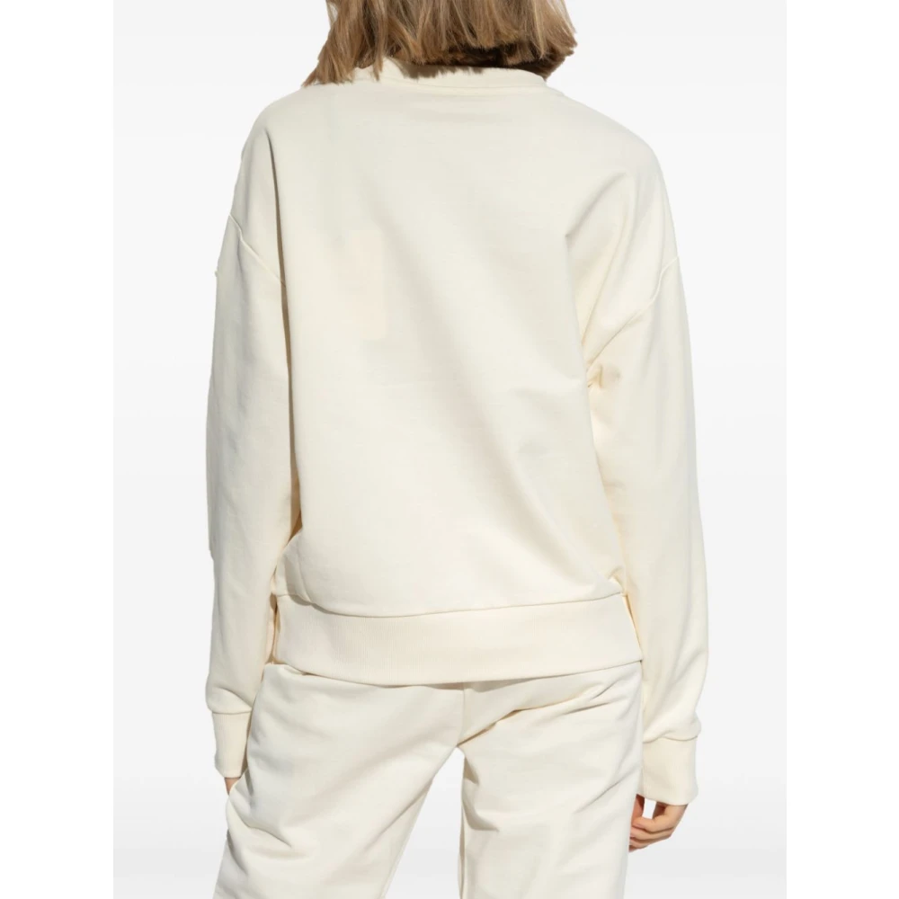 Moncler Sweatshirt met geborduurd logo Beige Dames