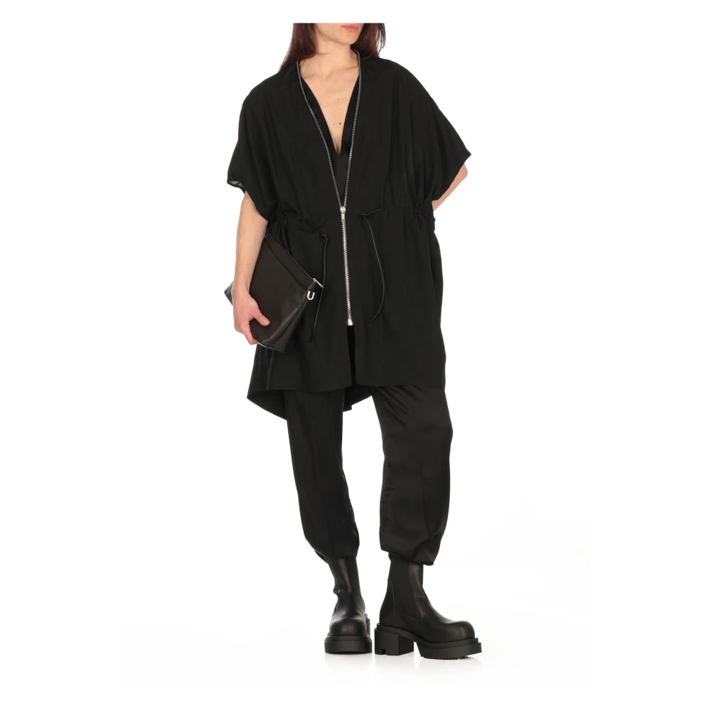 Rick Owens Zwarte V-hals mouwloze top Black Dames