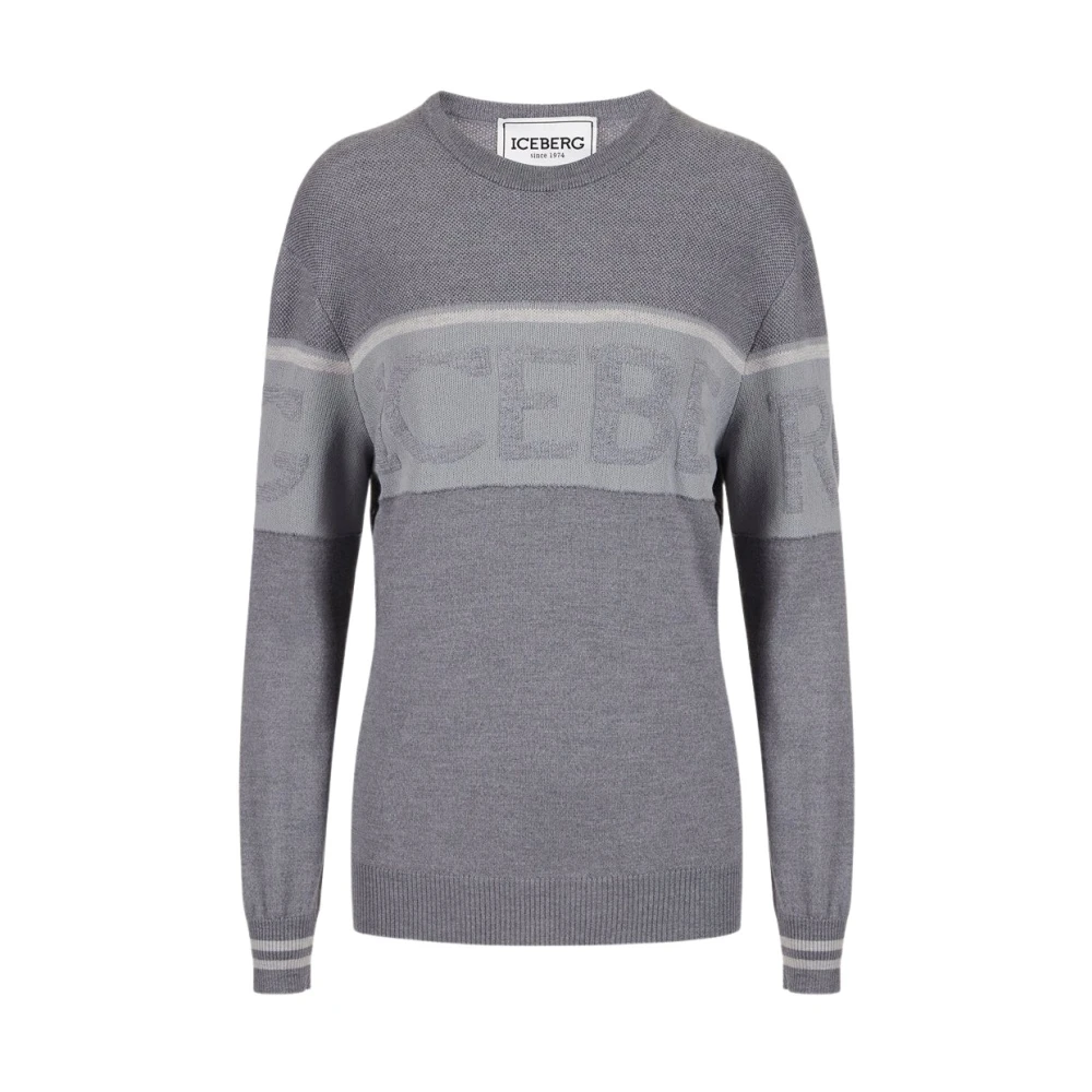 Iceberg Trui met ronde hals van merinowol Gray Dames