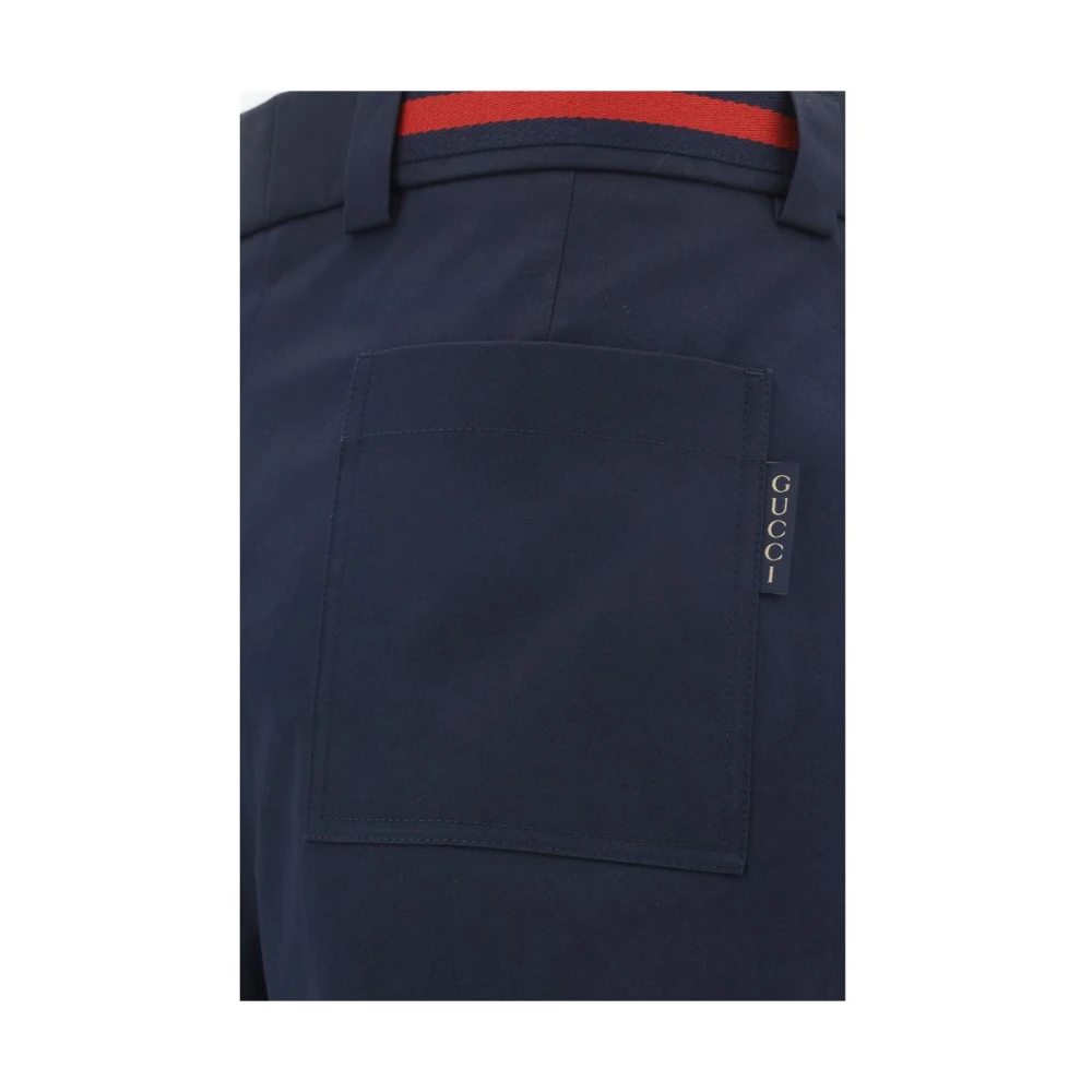 Gucci Katoenen Bermuda Shorts met Regular Fit Blue Heren