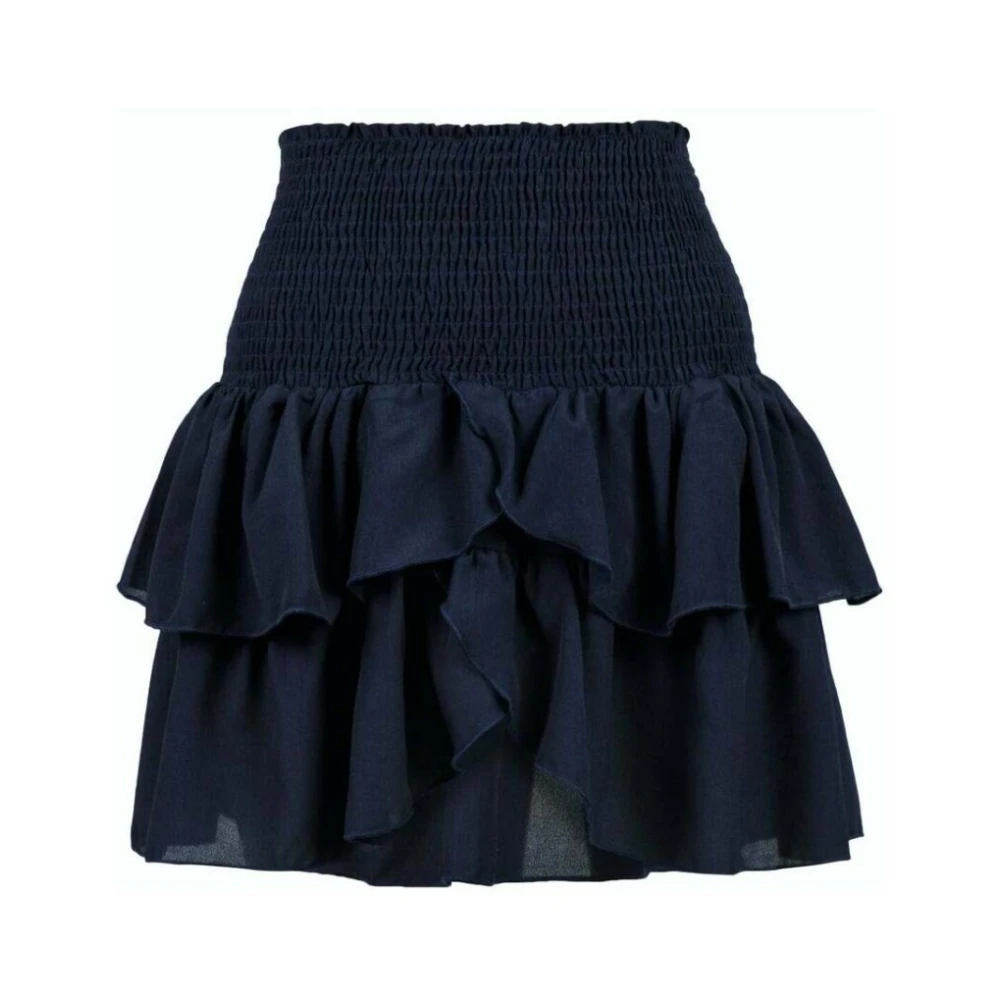 NEO NOIR Navy Blue Frill Mini Rok Blue Dames