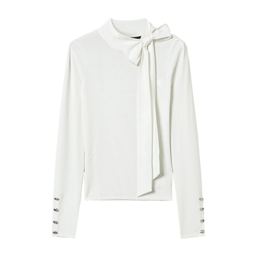 Twinset Witte Trui met Grote Strik White Dames
