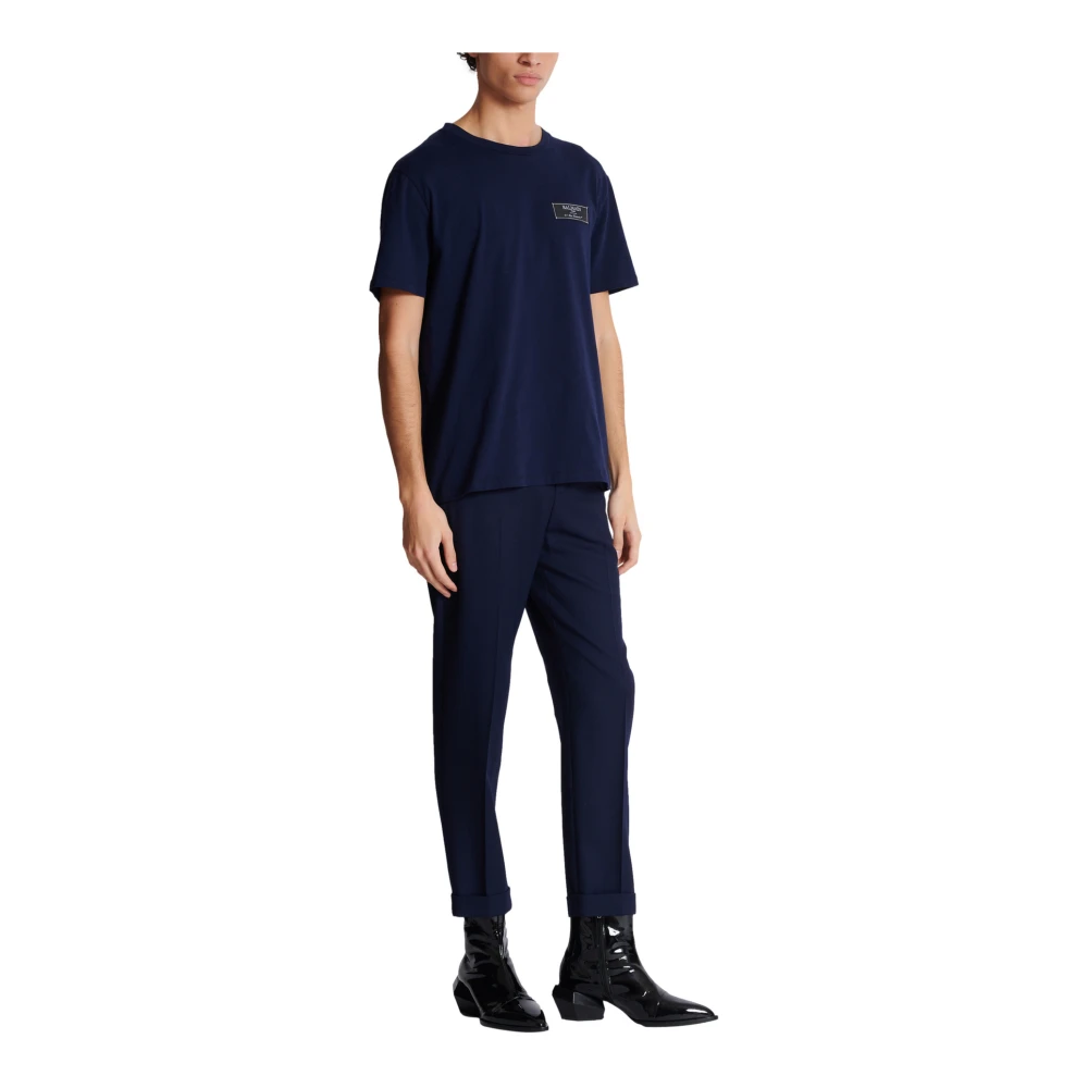 Balmain Pierre T-shirt met korte mouwen Blue Heren