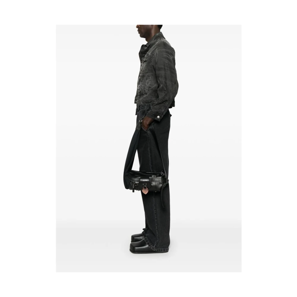 Ottolinger Zwarte Rits Schoudertas met Hangslot Black Dames