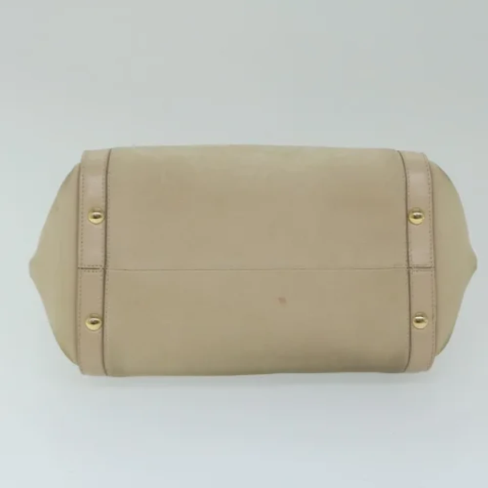 Salvatore Ferragamo Pre-owned Leather shoulder-bags Beige Dames