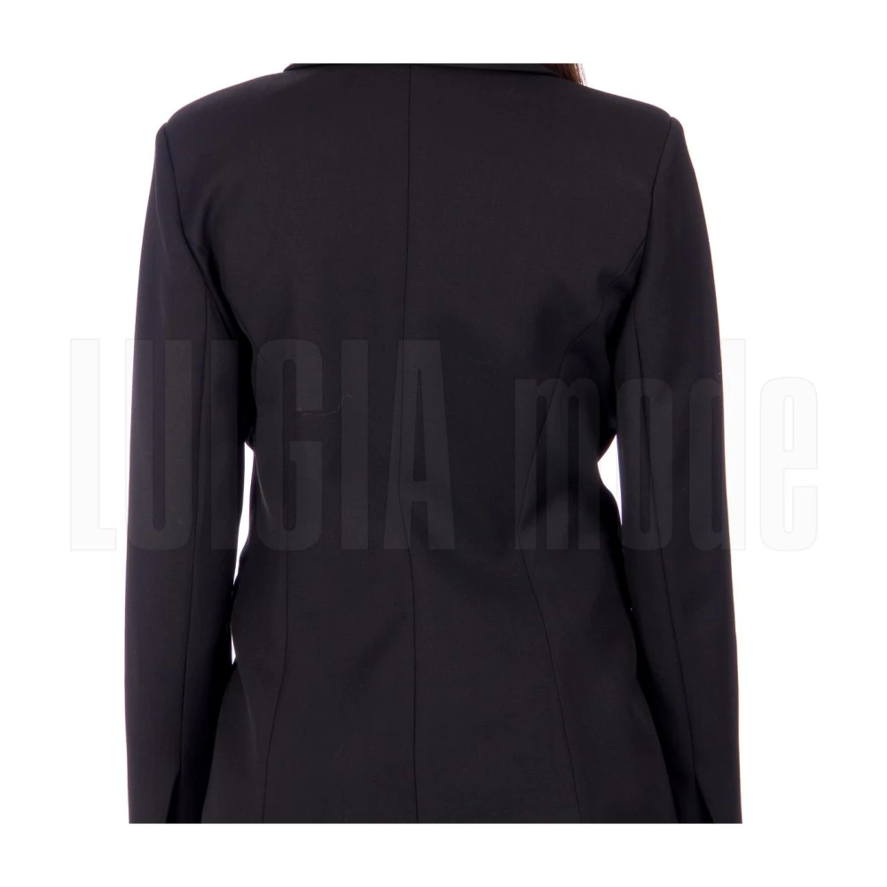pinko Technische Wollen Jas Black Dames