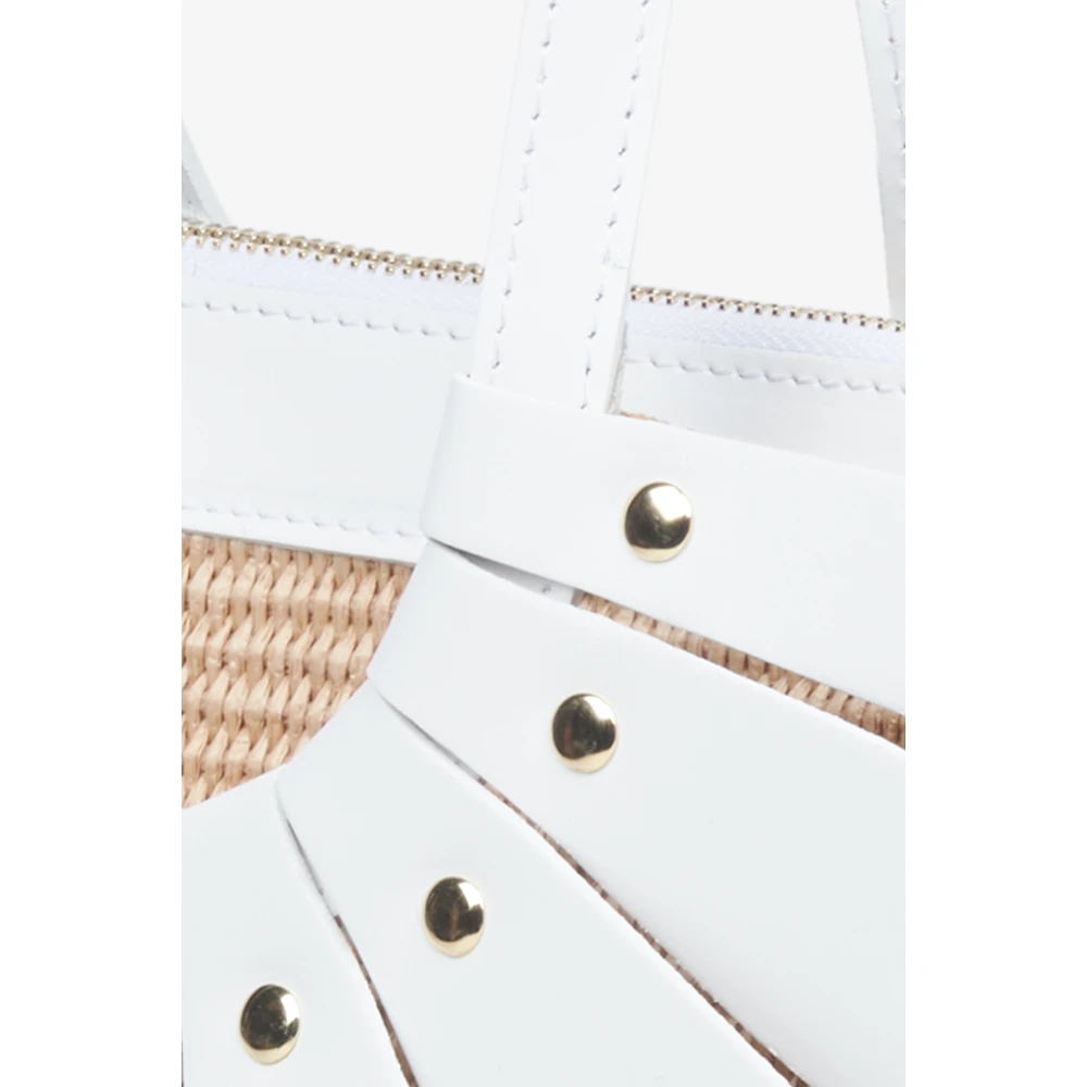 Estro Dames Witte Mand Handtas gemaakt van Echt Italiaans Leer Er00115557 White Dames