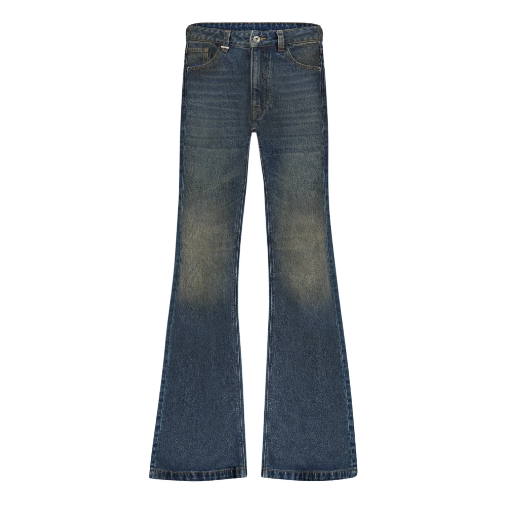 Flâneur Indigo Flared Denim Jeans Blue, Herr