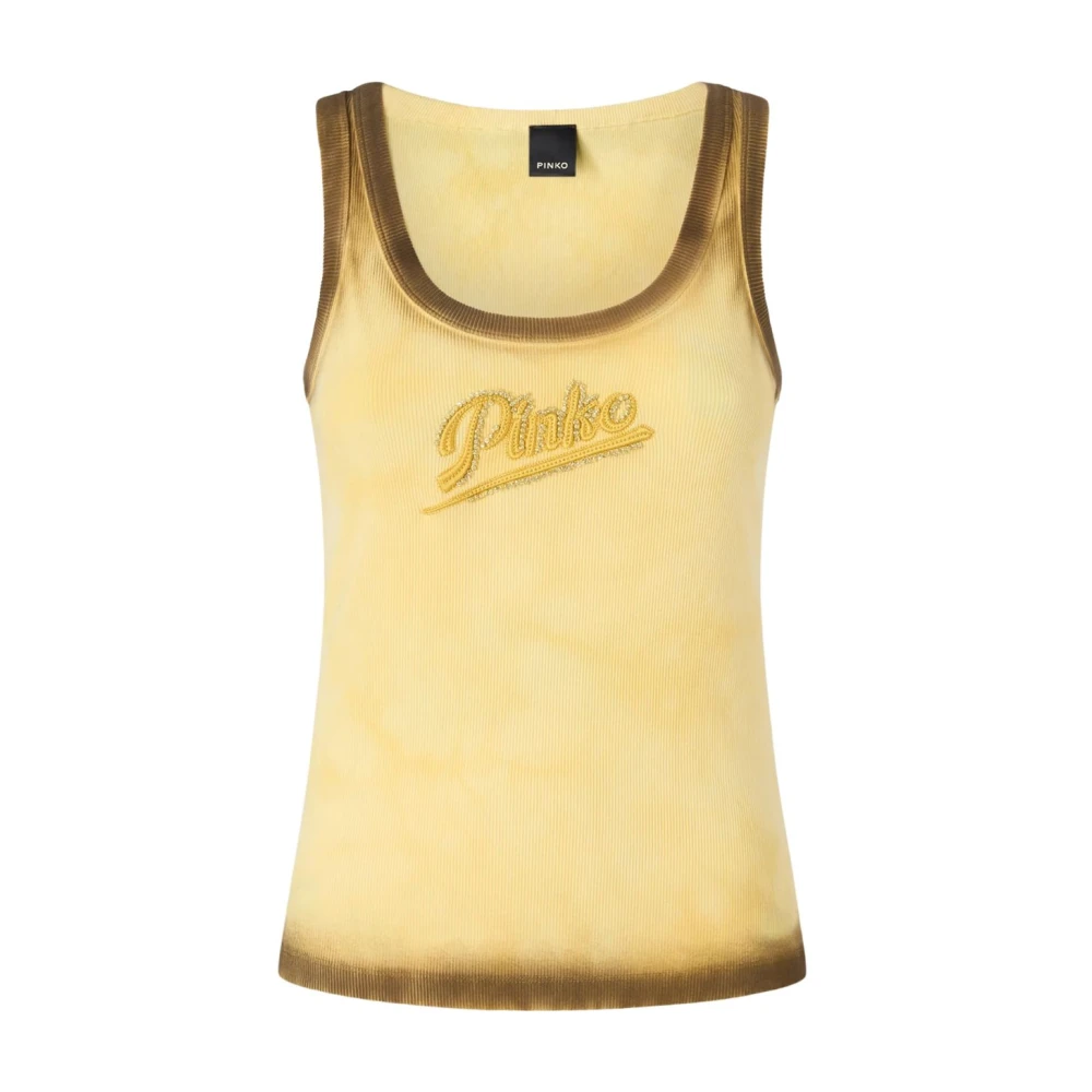 Pinko Women's Yellow Sleeveless Tops, S, Cosmopolitan Canotta
