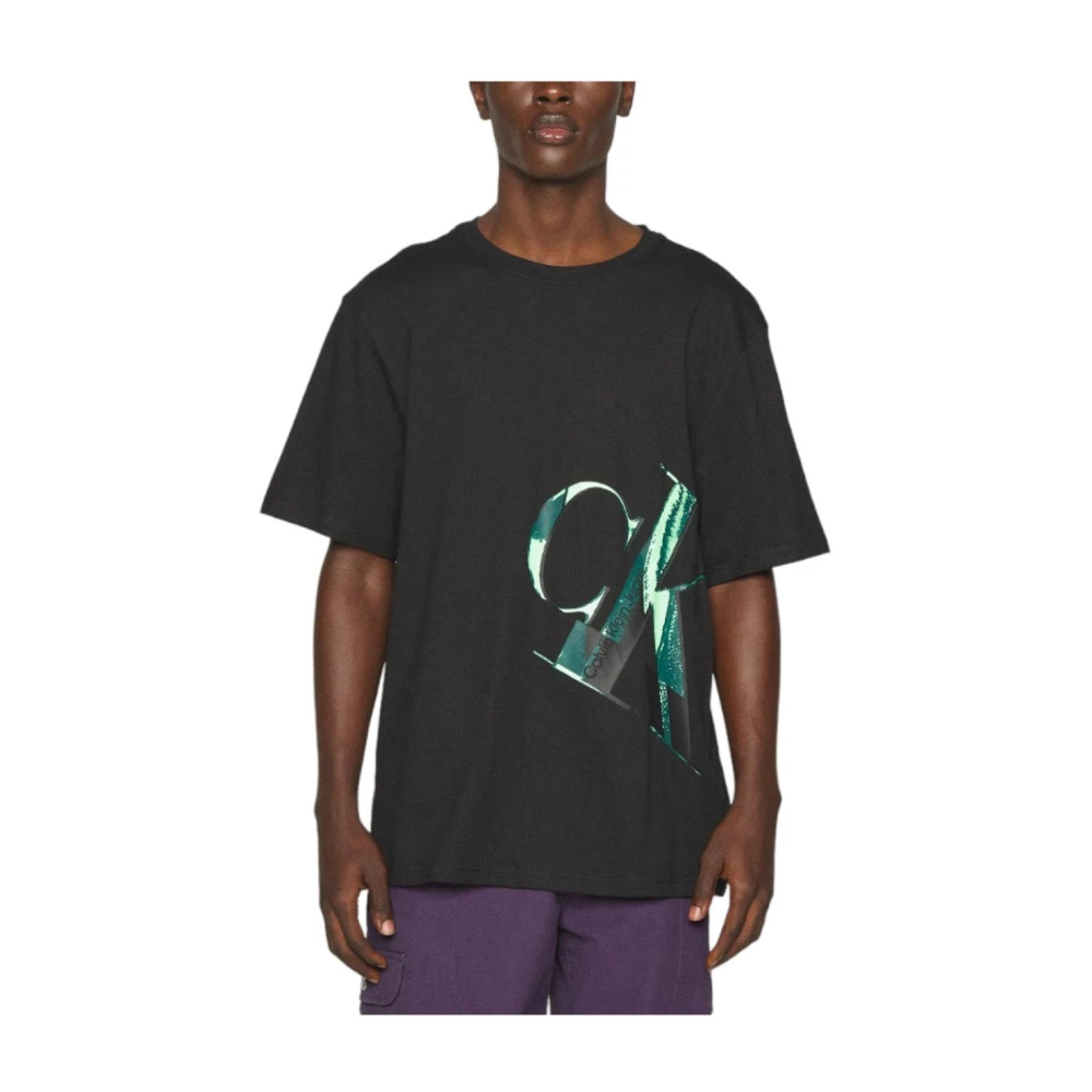 Calvin Klein Echte Schuine Hypnotiserende T-shirt Black Heren