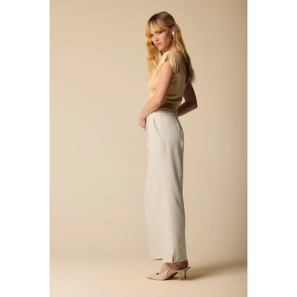 Kocca Klassieke Straight Leg Broek Beige Dames