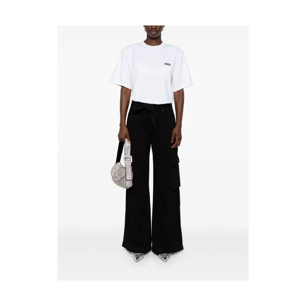 7 For All Mankind Zwarte Wide Leg Jeans Black Dames