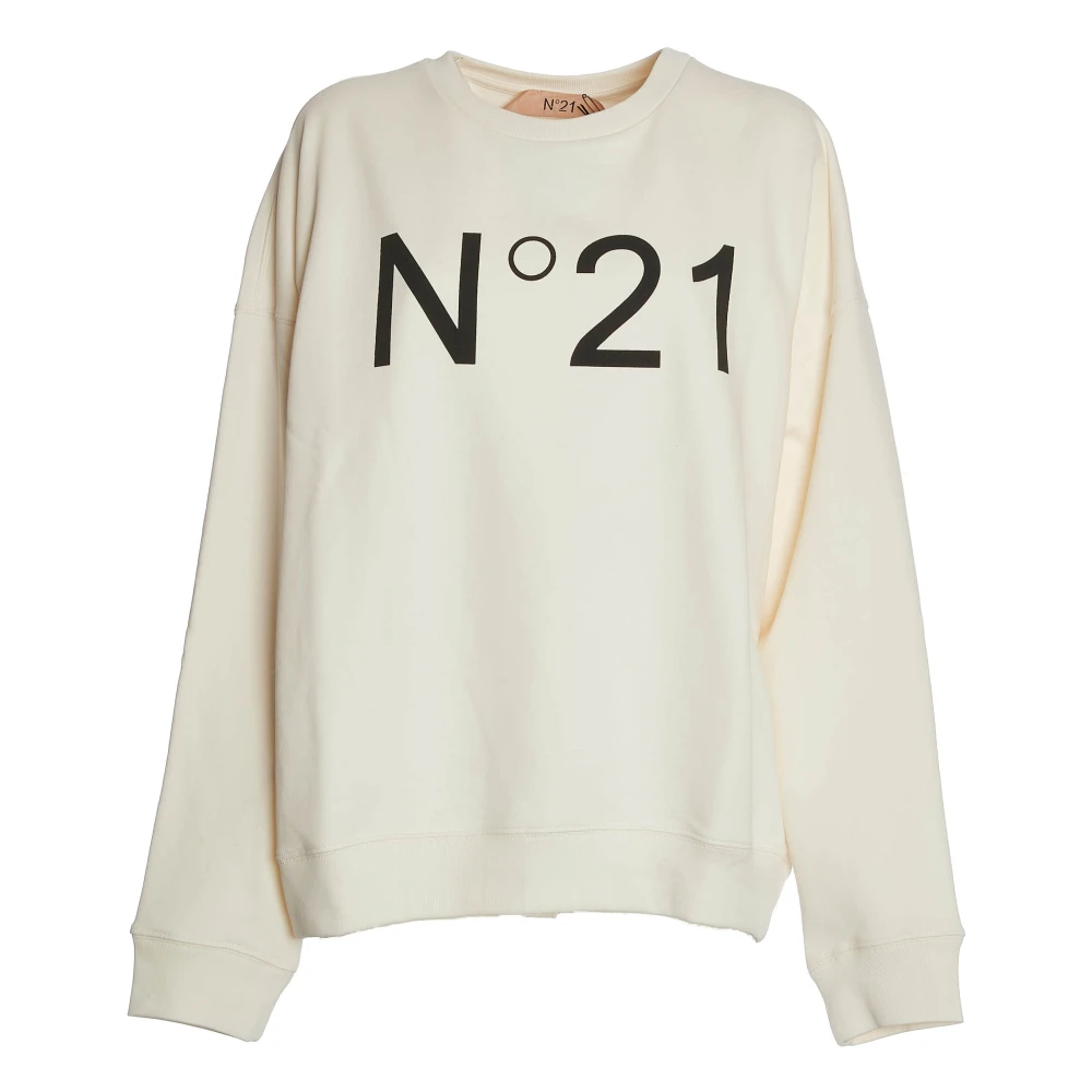 N21 Elegante Crewneck Sweatshirt in Melk Beige Dames