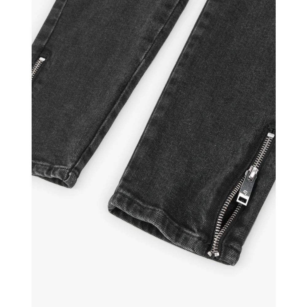 Anine Bing Zwarte Jeans met Ritszakken Black Dames