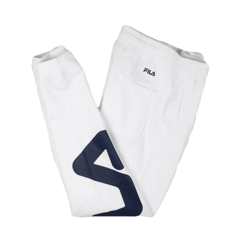 Fila Klassieke Pluche Trainingsbroek in Wit White Heren