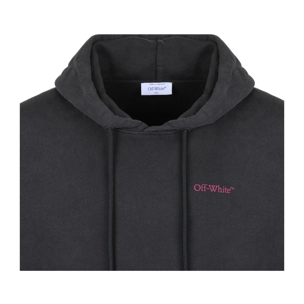 Off White Bacchus Skate Hoodie in Zwart en Donkerroze Black Heren