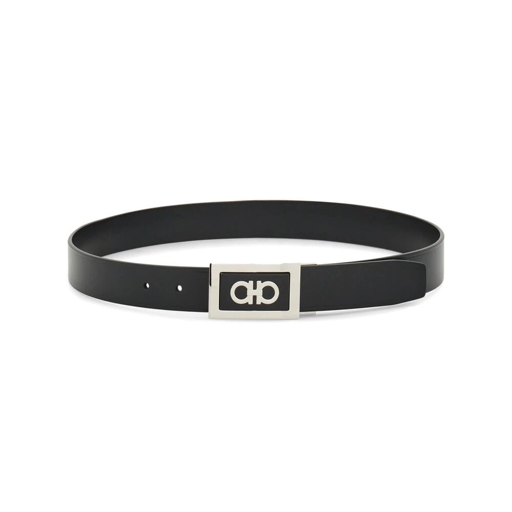 Salvatore Ferragamo Omkeerbare Leren Riem met Gesp Black Heren