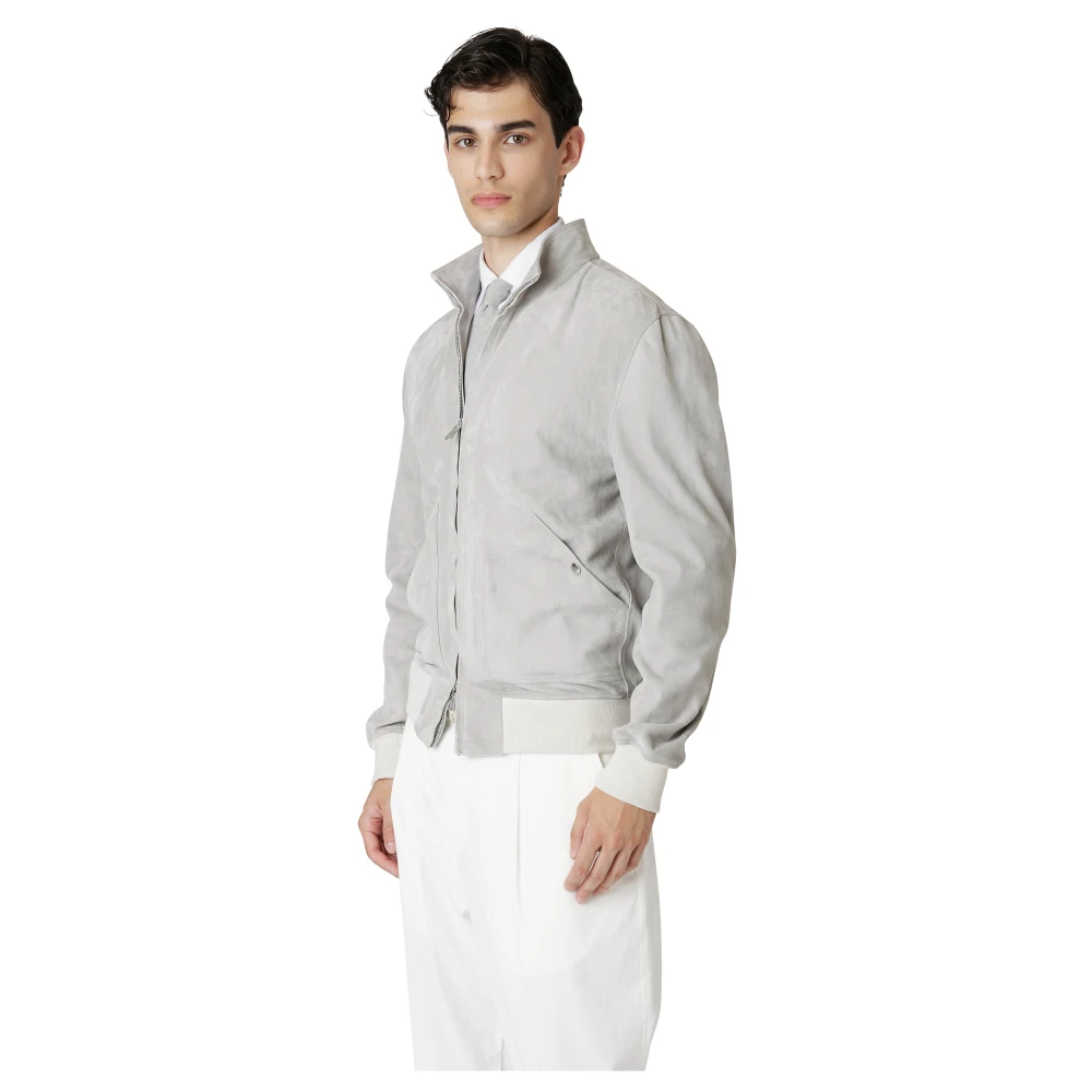 Eleventy Suede Nappato Leren Jas Gray Heren