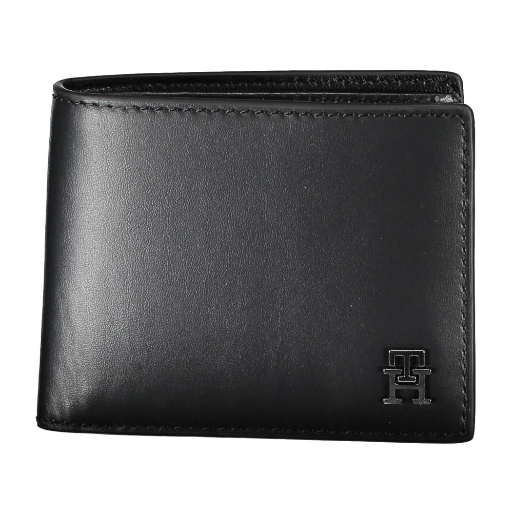 Tommy Hilfiger Heren Portemonnee Zwart Stijlvol Contrast Logo Black Heren