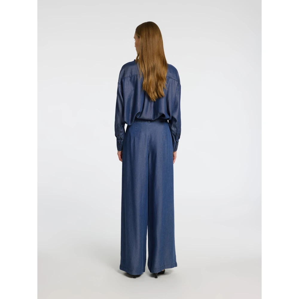 Selected Femme Lichte Denim Palazzo Broek Blue Dames
