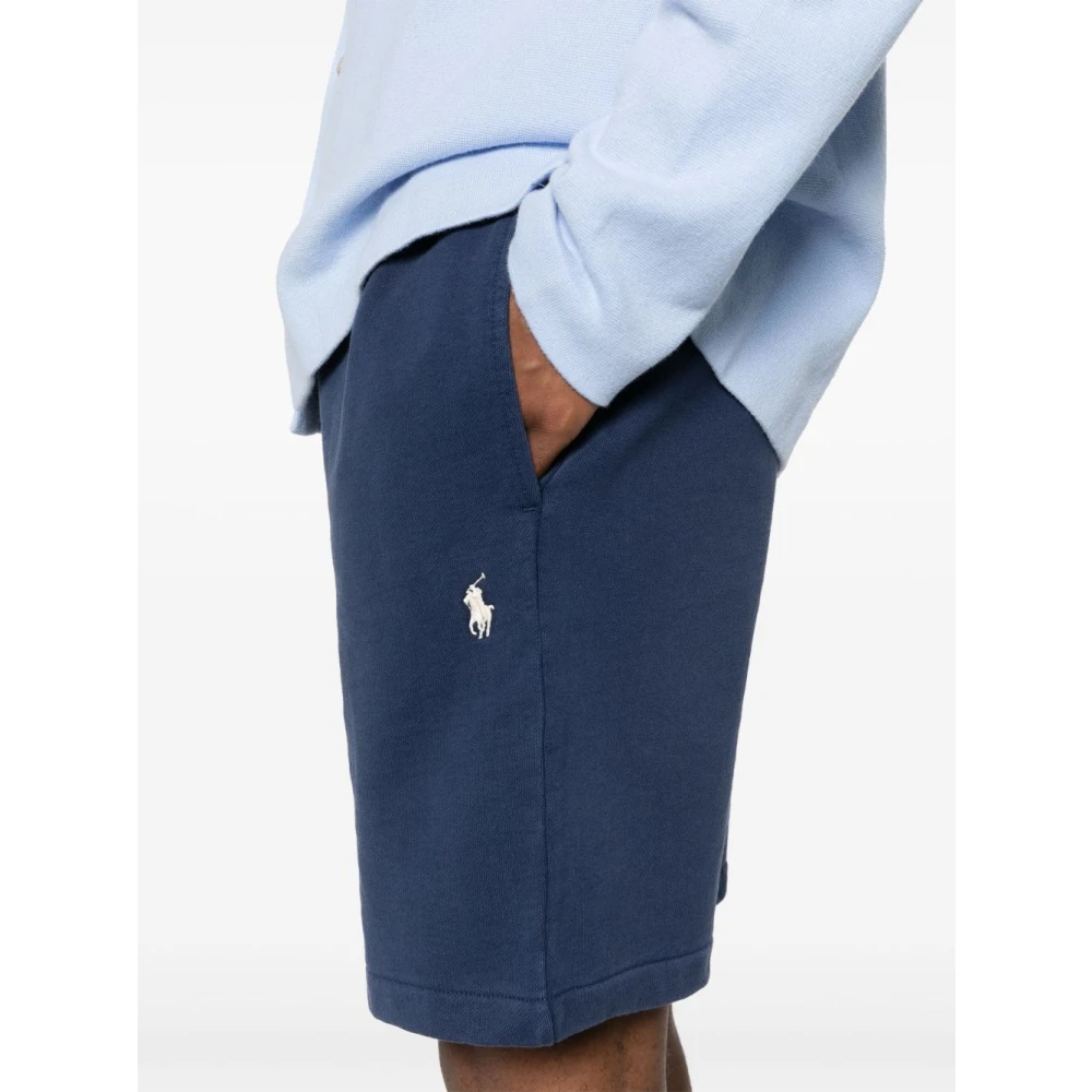 Polo Ralph Lauren Blauwe Katoenen Shorts met Pony Borduursel Blue Heren
