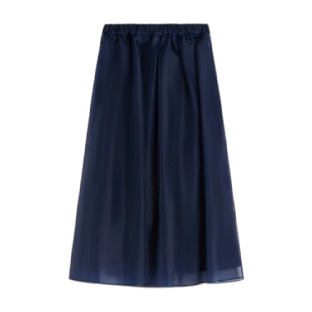 Weekend Max Mara Vrouw Blauw Rokken Dames, Xl, Organza, Lange Organza Rok