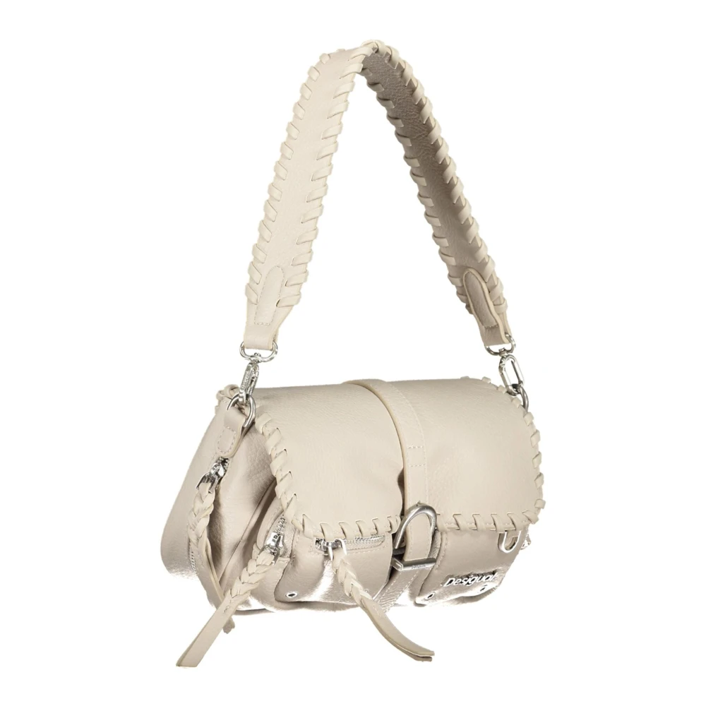 Desigual Witte Schoudertas met Afneembare Banden White Dames